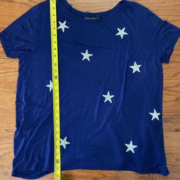 Knapp Studio Navy Tunic w/sparkle stars. Size 1X - Picture 9 of 9